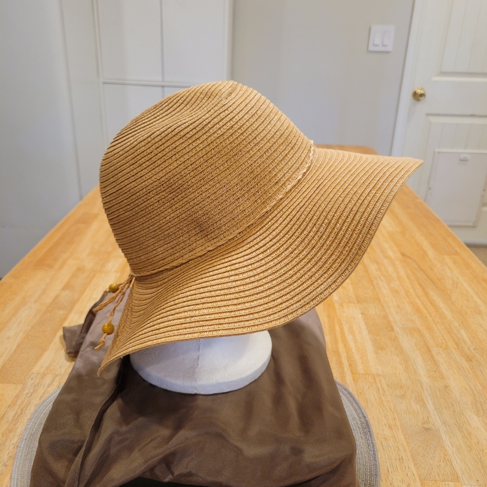 Euc~August Hat Co. Elegant Tan Sun Hat View 2